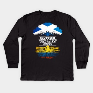 Scottish Grown With Colombian Roots - Gift for Colombian With Roots From Colombia Kids Long Sleeve T-Shirt